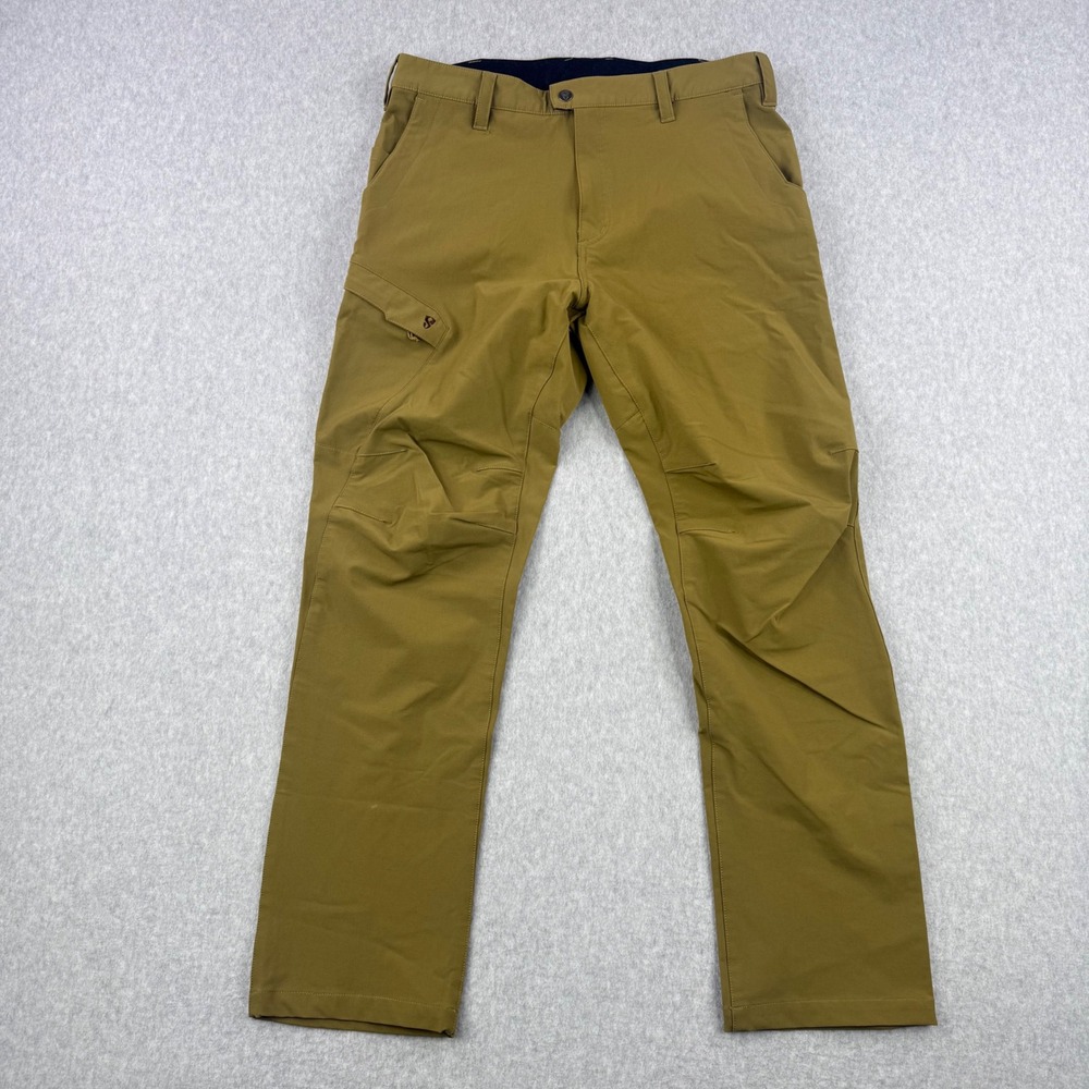 Stoic Pants Mens Large Brown Nylon Stretch Cargo Hiking Outdoor Water Repellent